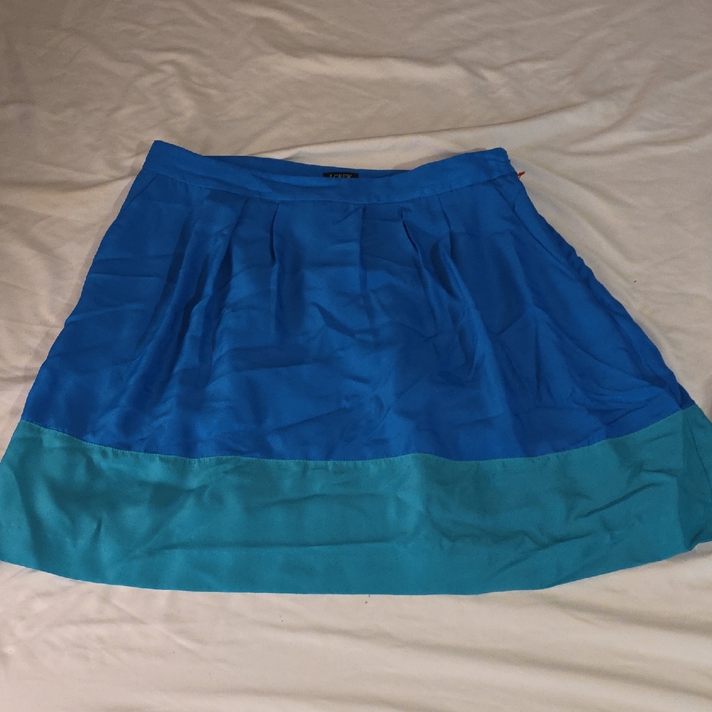 J. Crew Blue and Teal Mini Skirt